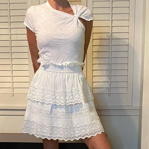 SEA New York white layered eyelet skirt